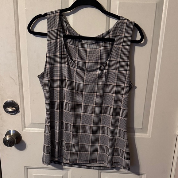 Calvin Klein Tops - Calvin Klein Black and White Plaid Tank Top